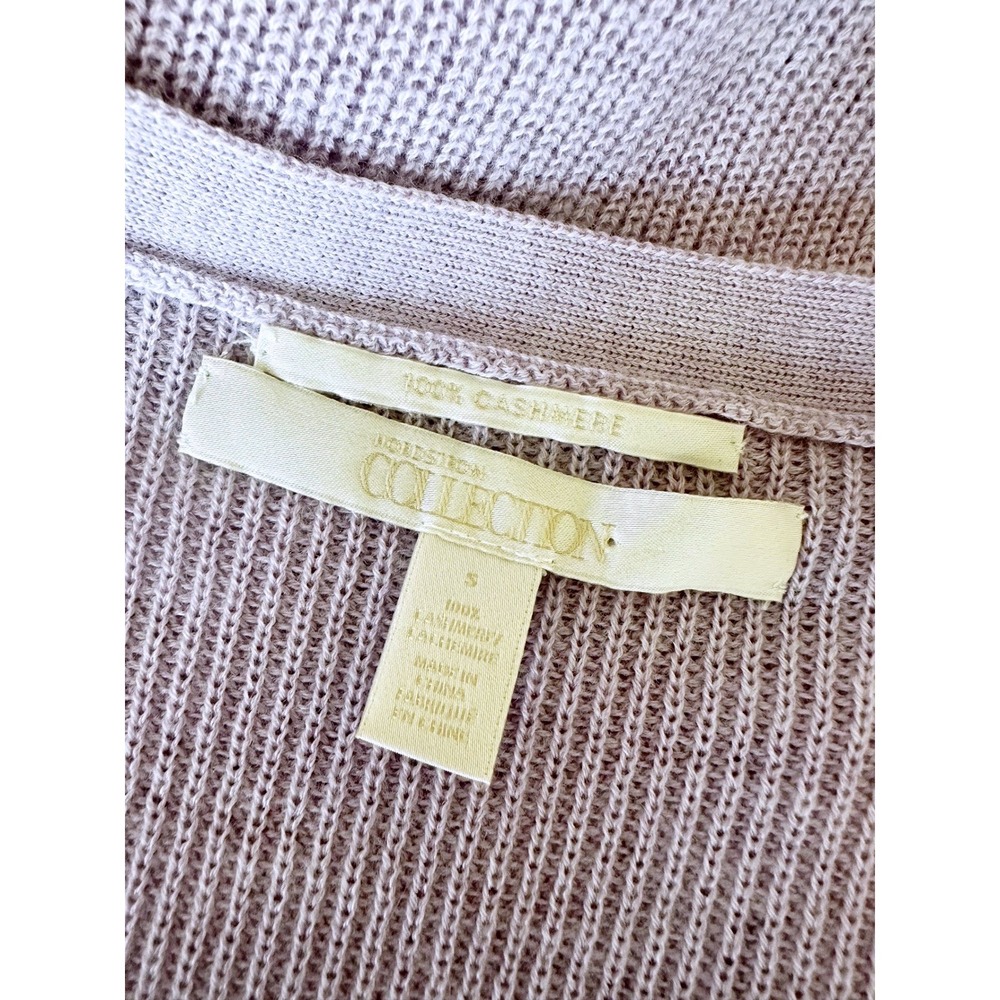 Nordstrom 100% Cashmere Lavender Boatneck Asymmetrical Hem Sweater Womens Small - Picture 6 of 6
